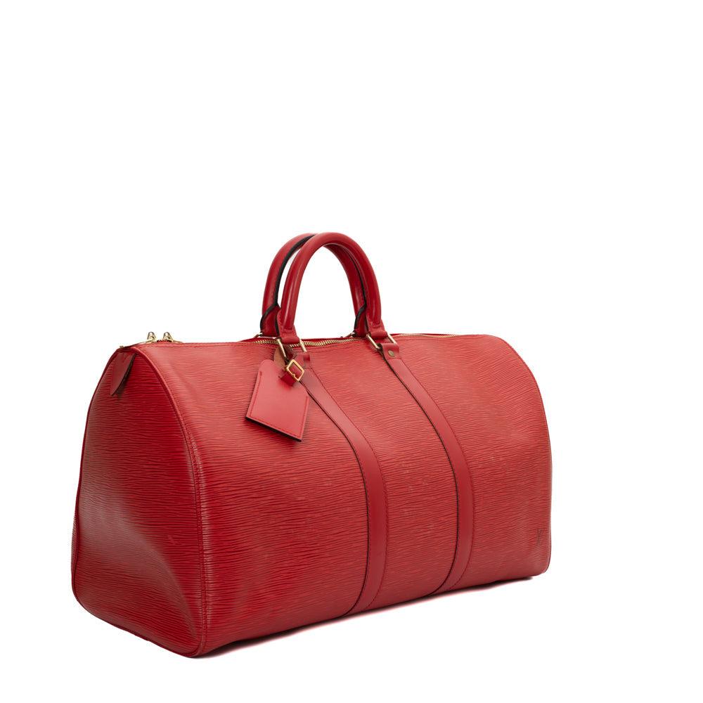 Keepall 45 Vintage en cuir épi rouge