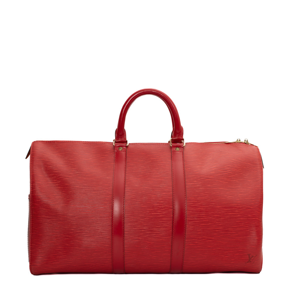 Keepall 45 Vintage en cuir épi rouge