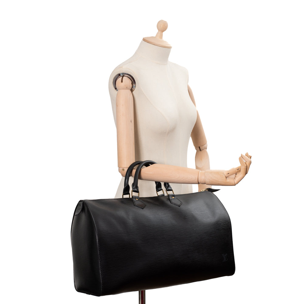 Keepall 45 Vintage en cuir noir