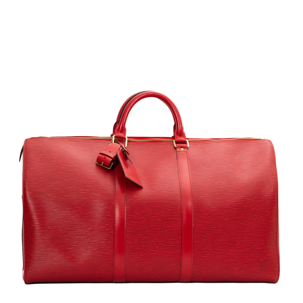Keepall 50 Vintage en cuir épi rouge