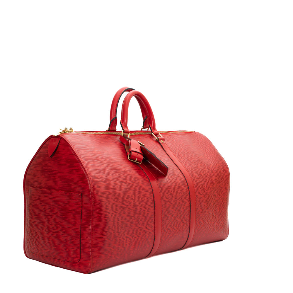Keepall 50 Vintage en cuir épi rouge