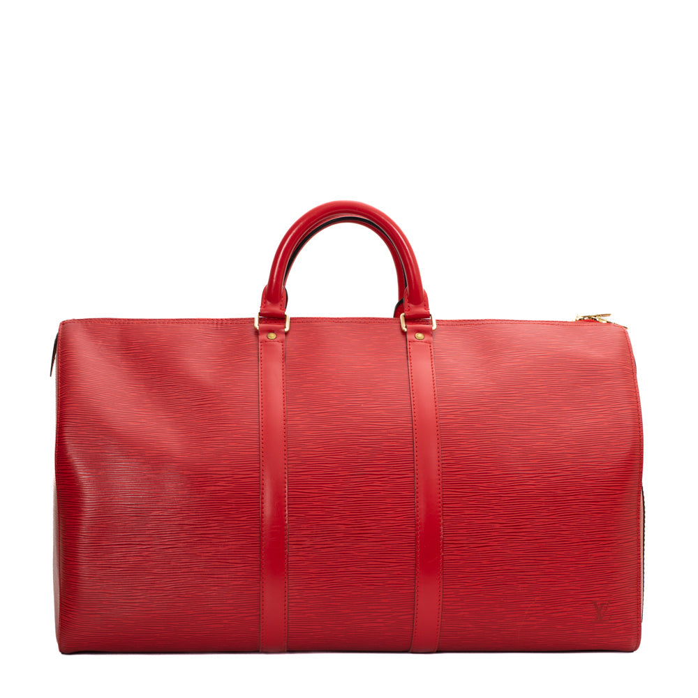 Keepall 50 Vintage en cuir épi rouge