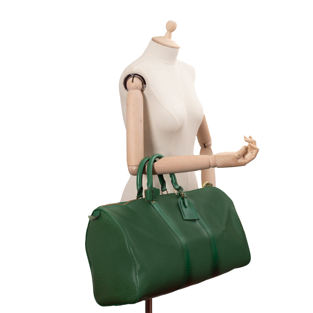 Keepall 50 Vintage en cuir épi vert