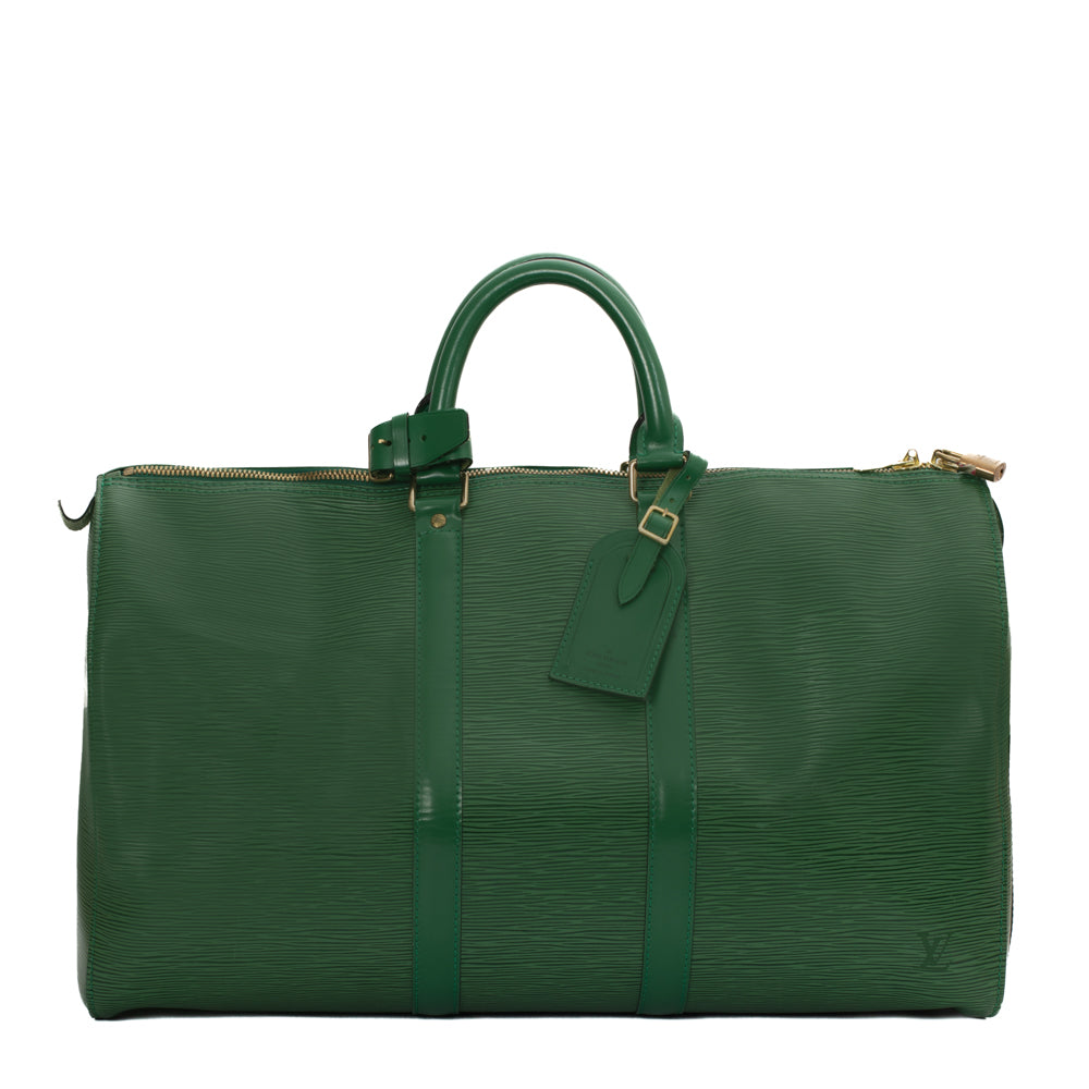 Keepall 50 Vintage en cuir épi vert