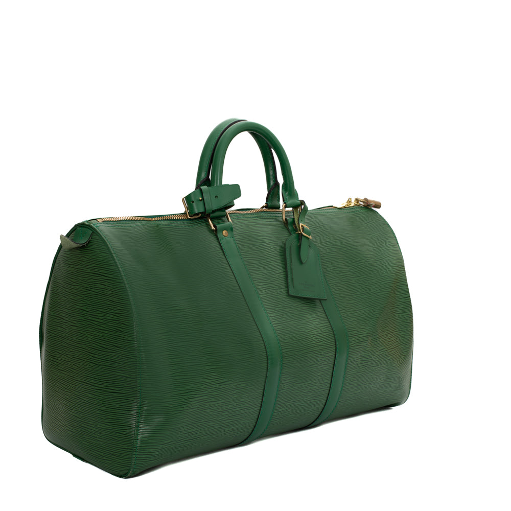 Keepall 50 Vintage en cuir épi vert