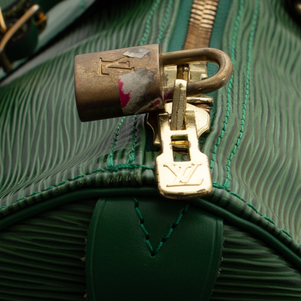 Keepall 50 Vintage en cuir épi vert