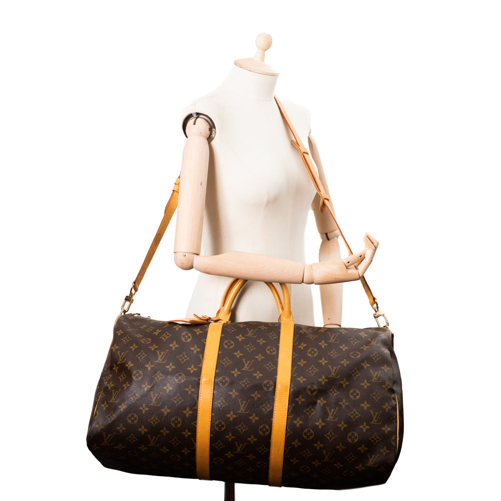 Keepall 55 Vintage en toile monogram marron