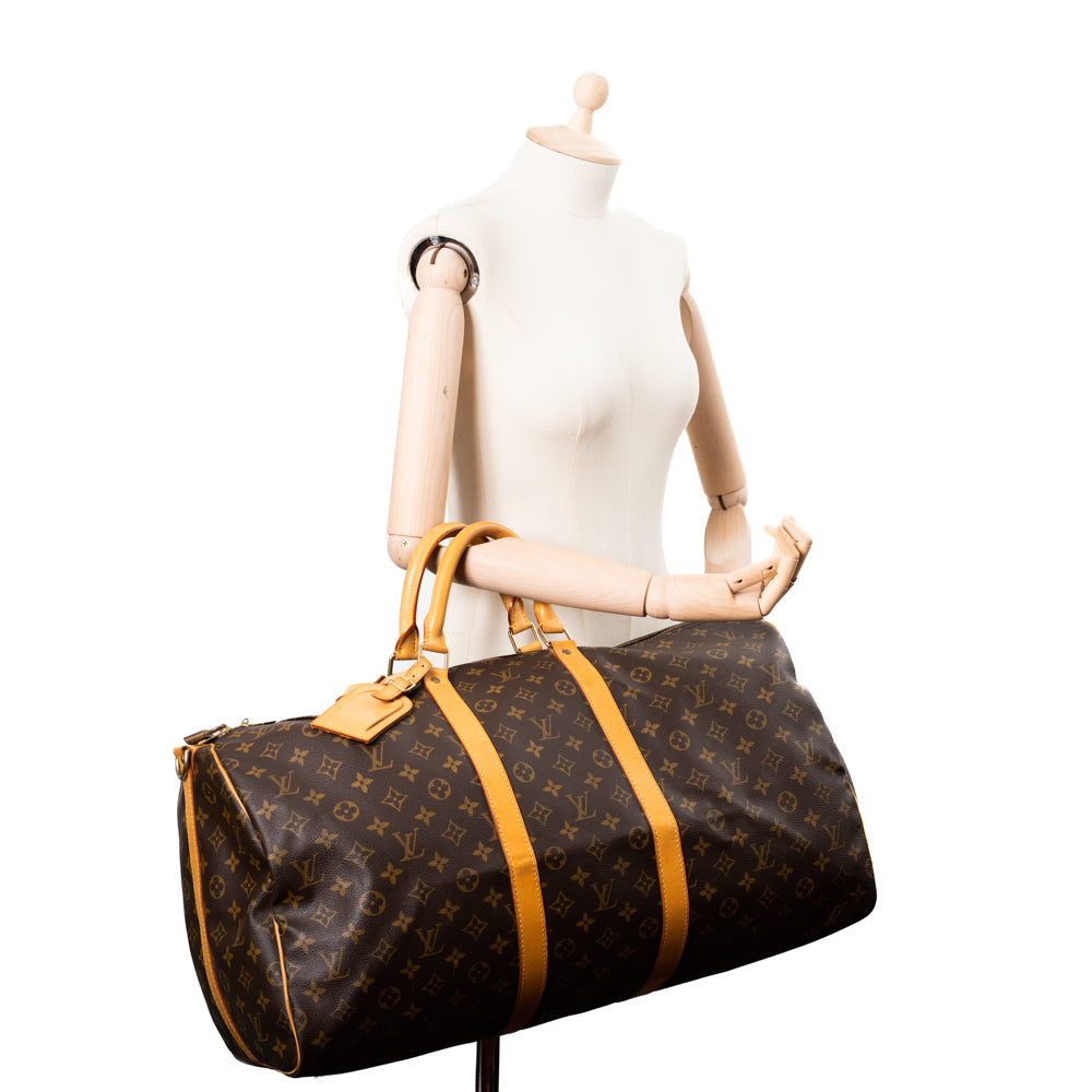 Keepall 55 Vintage en toile monogram marron