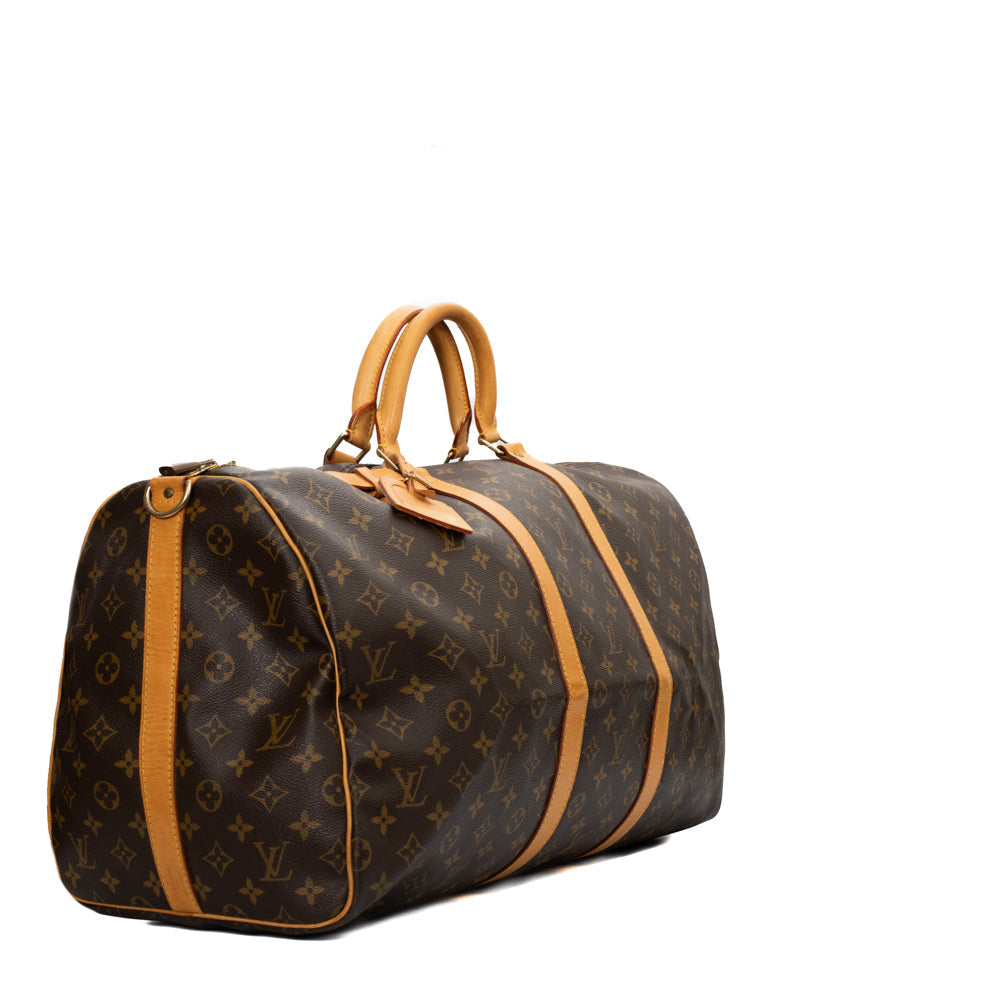 Keepall 55 Vintage en toile monogram marron