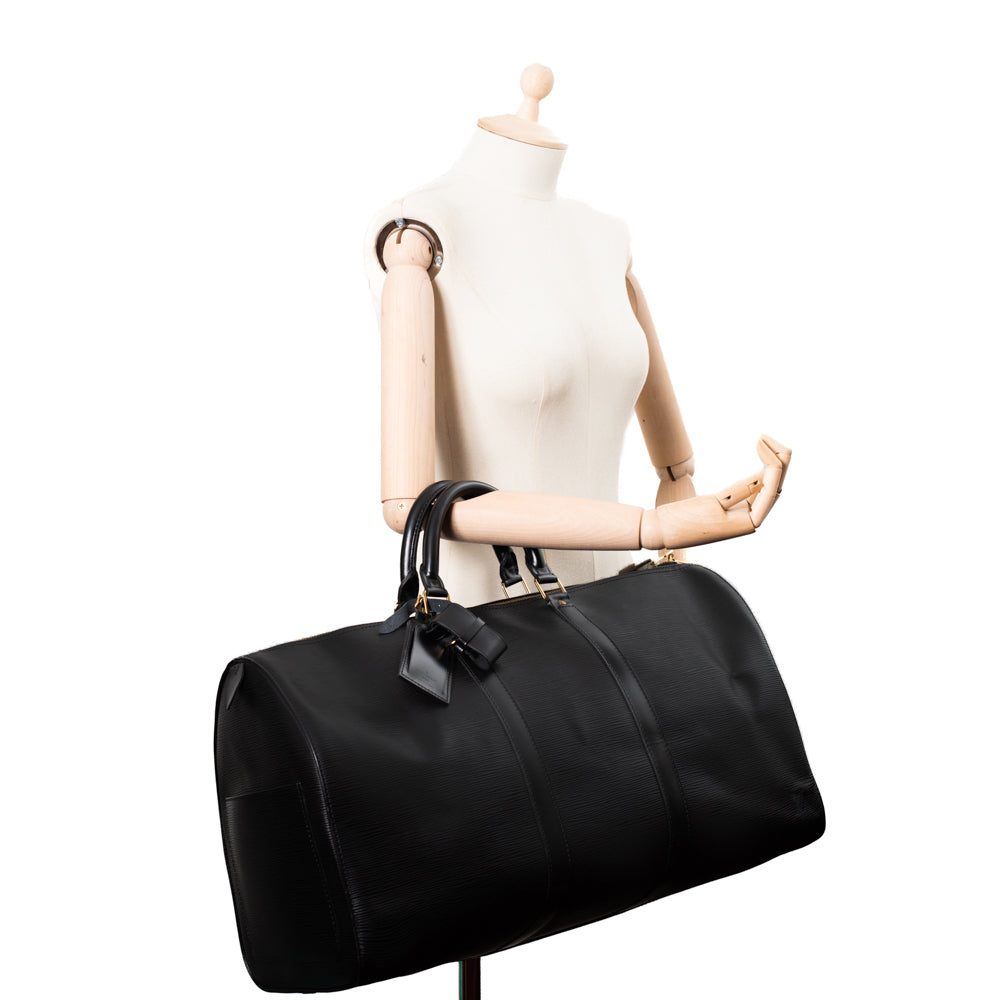 Keepall 50 Vintage en cuir épi noir