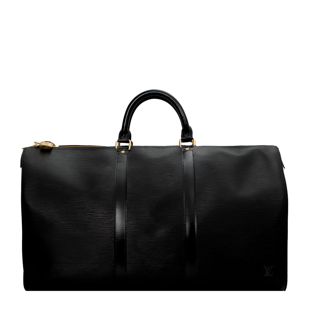 Keepall 50 Vintage en cuir épi noir