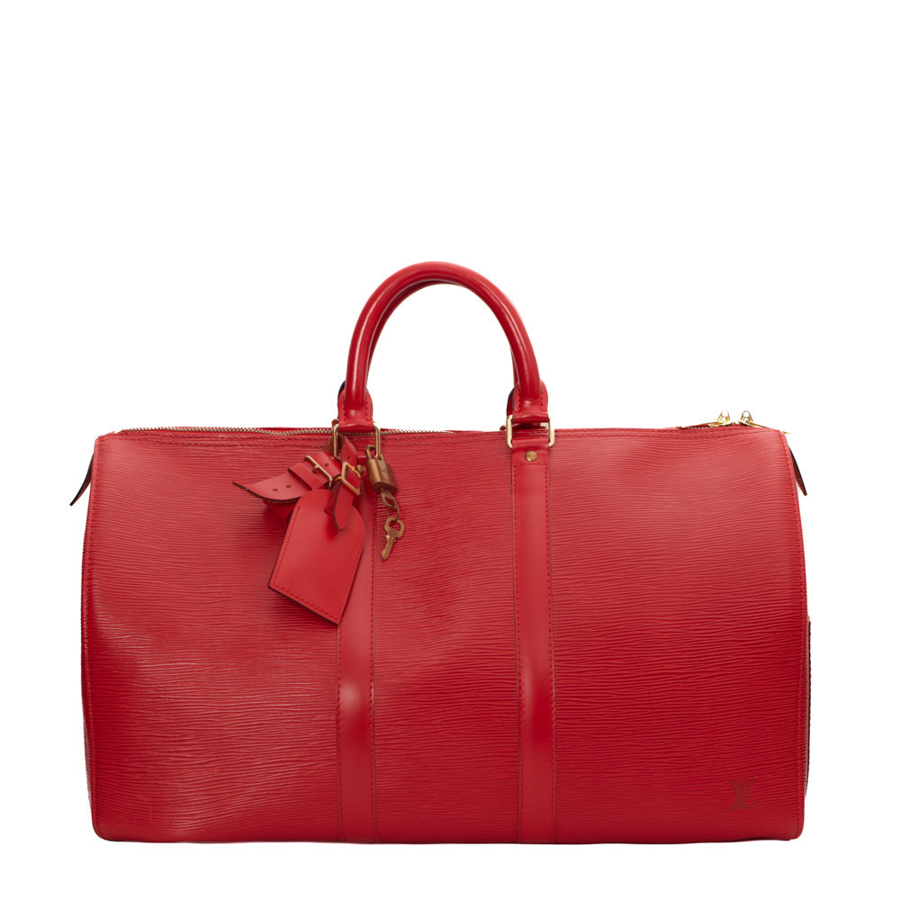 Keepall 45 Vintage en cuir épi rouge