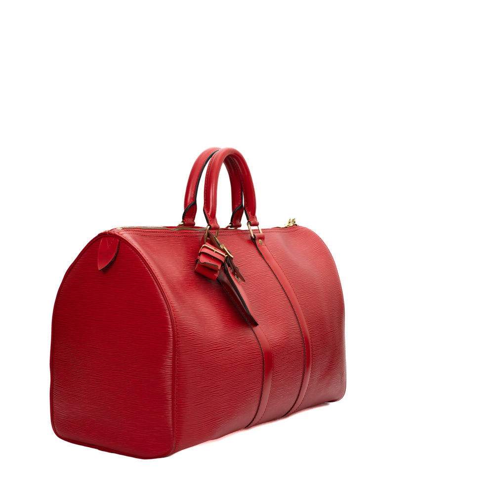 Keepall 45 Vintage en cuir épi rouge