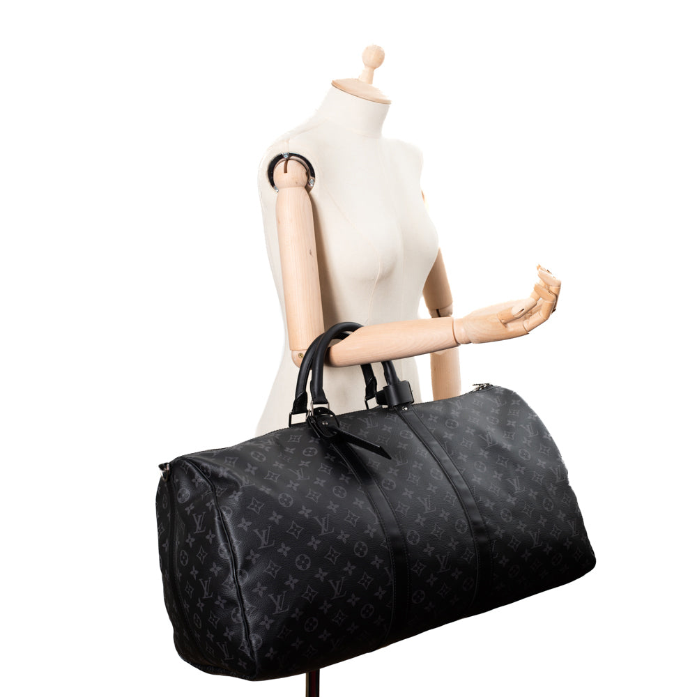 Keepall 55 en toile monogram noir