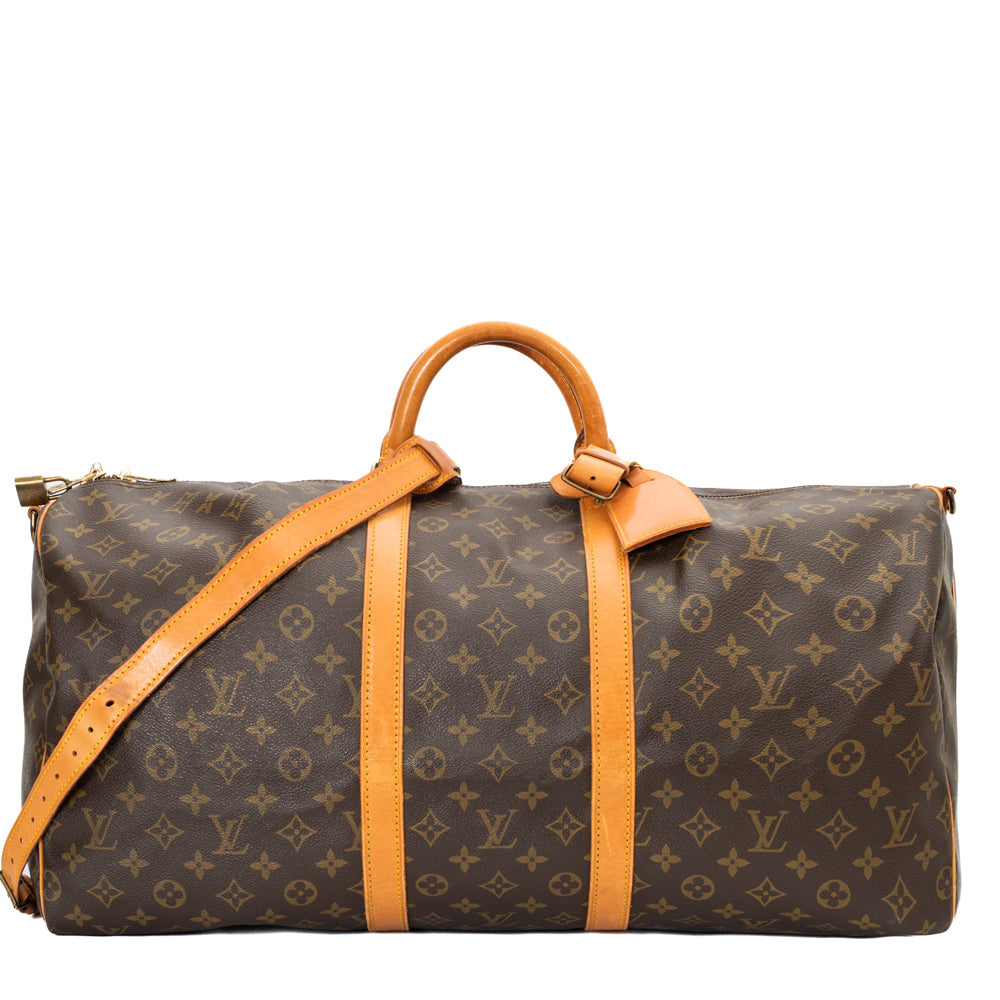 Keepall 55 Vintage en toile monogram marron