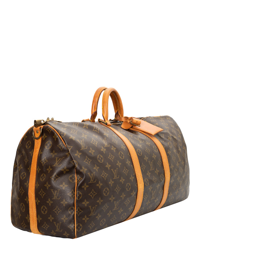Keepall 55 Vintage en toile monogram marron