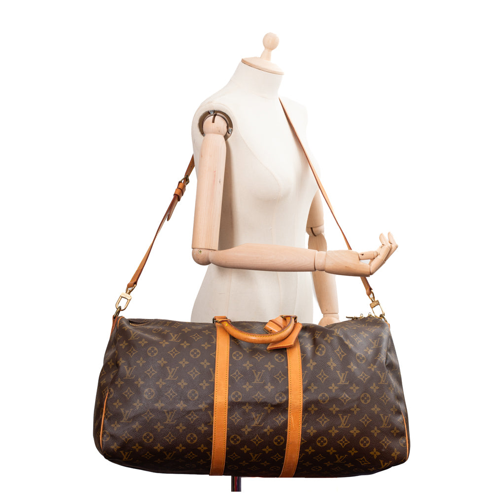 Keepall 55 Vintage en toile monogram marron
