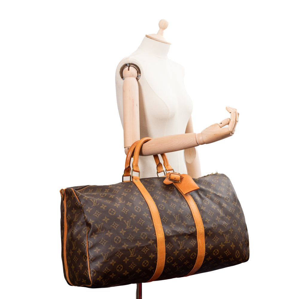Keepall 55 Vintage en toile monogram marron