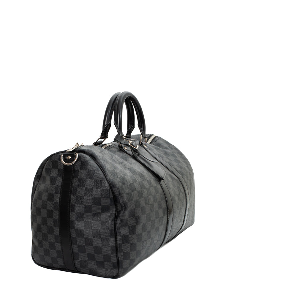 Keepall 45 en toile damier gris