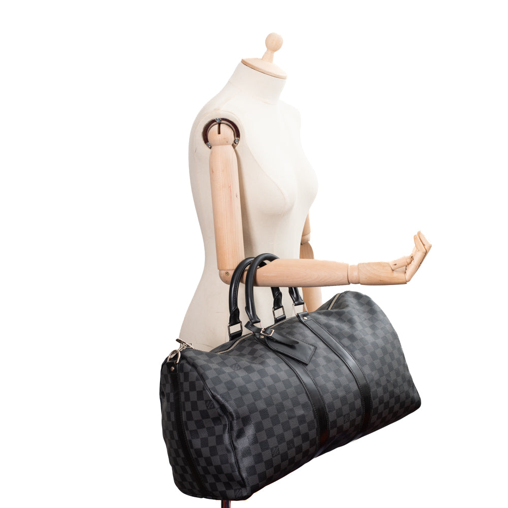 Keepall 45 en toile damier gris