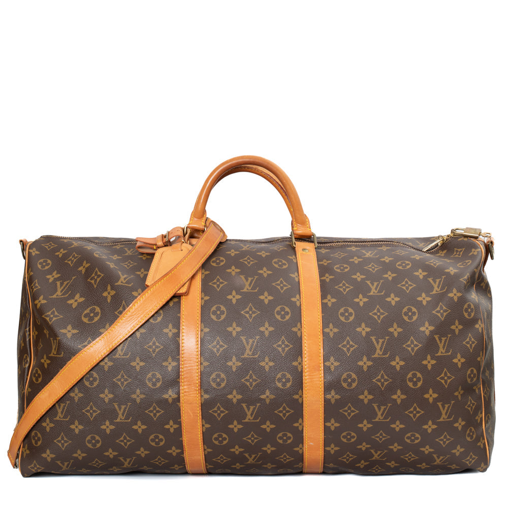 Keepall 60 Vintage en toile monogram marron