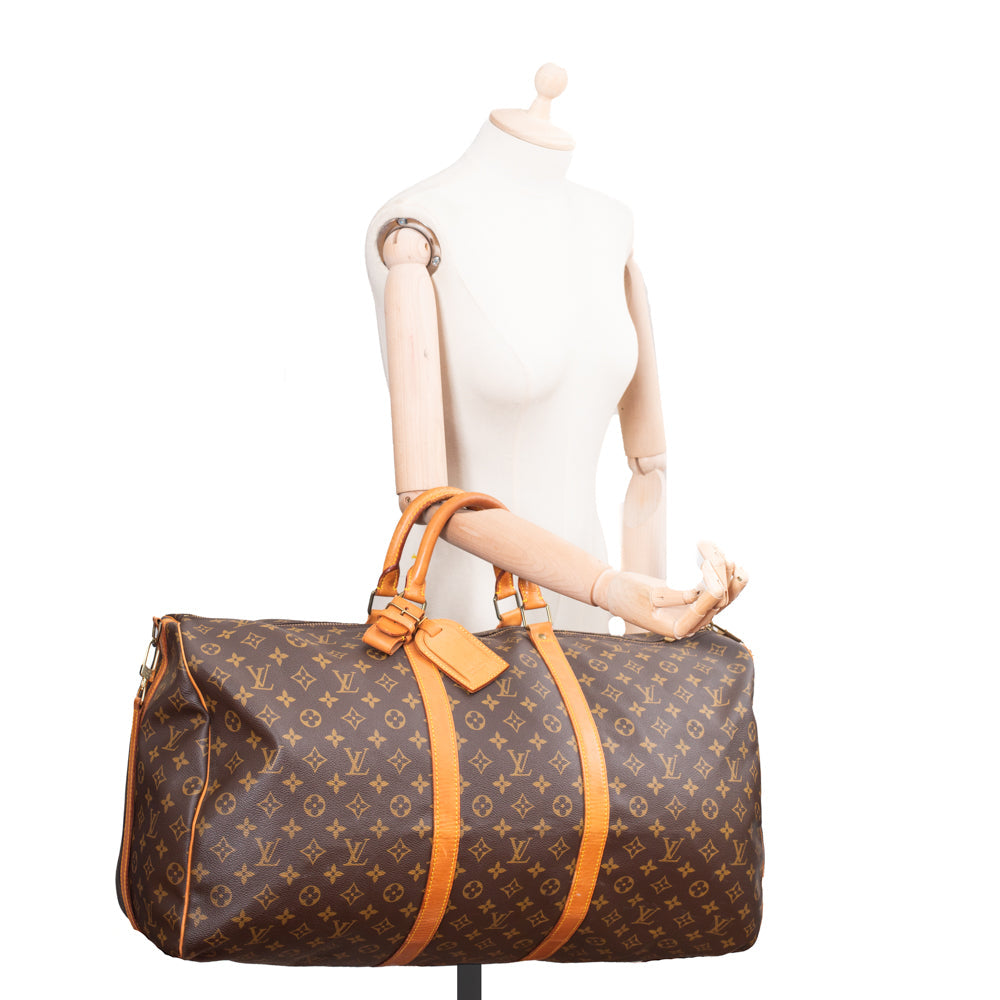 Keepall 60 Vintage en toile monogram marron