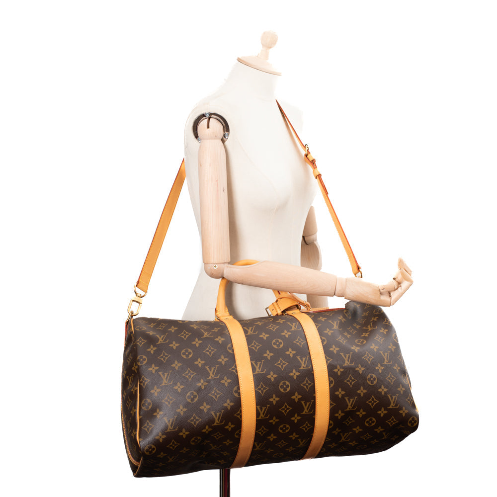 Keepall 50 Vintage en toile monogram marron