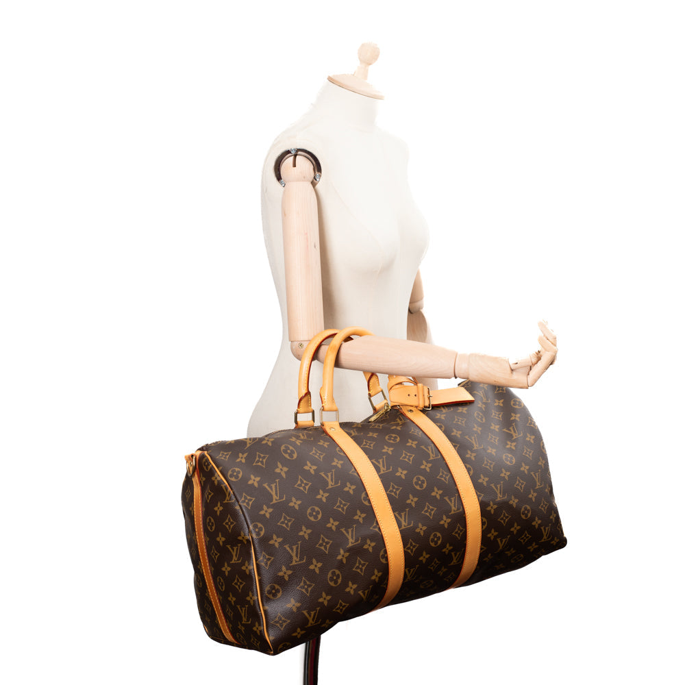 Keepall 50 Vintage en toile monogram marron