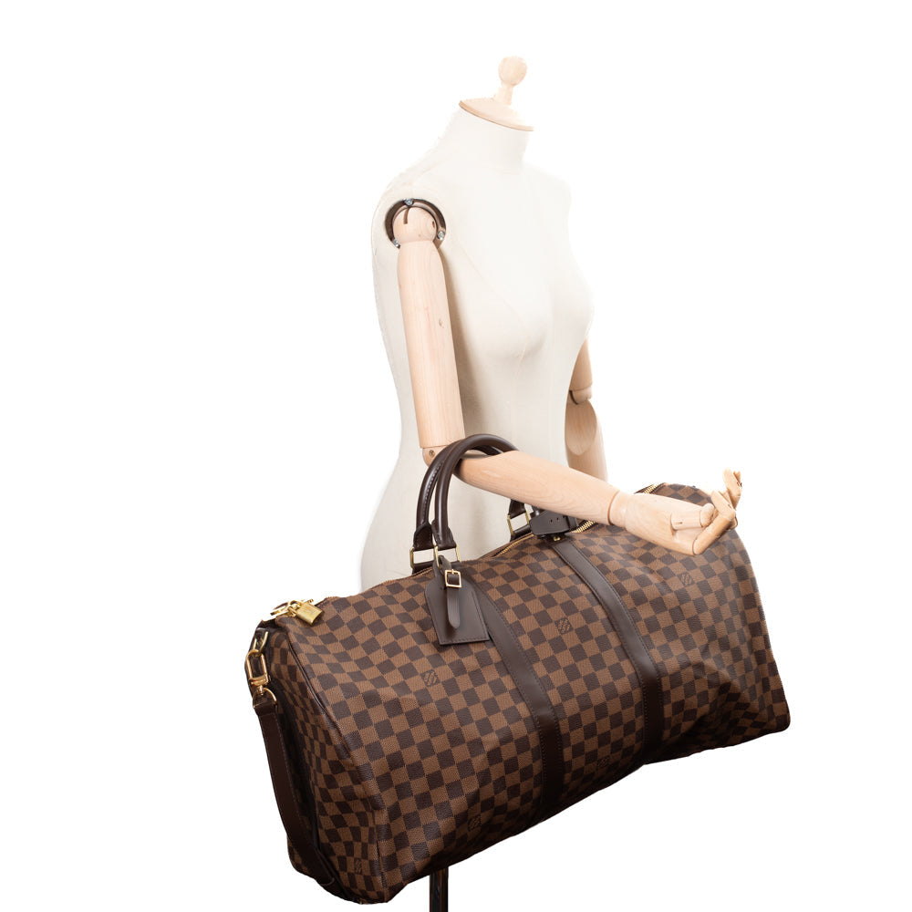 Keepall 55 en toile damier ébène