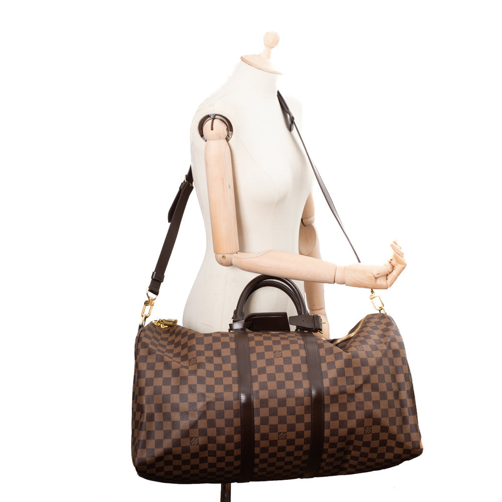 Keepall 55 en toile damier ébène