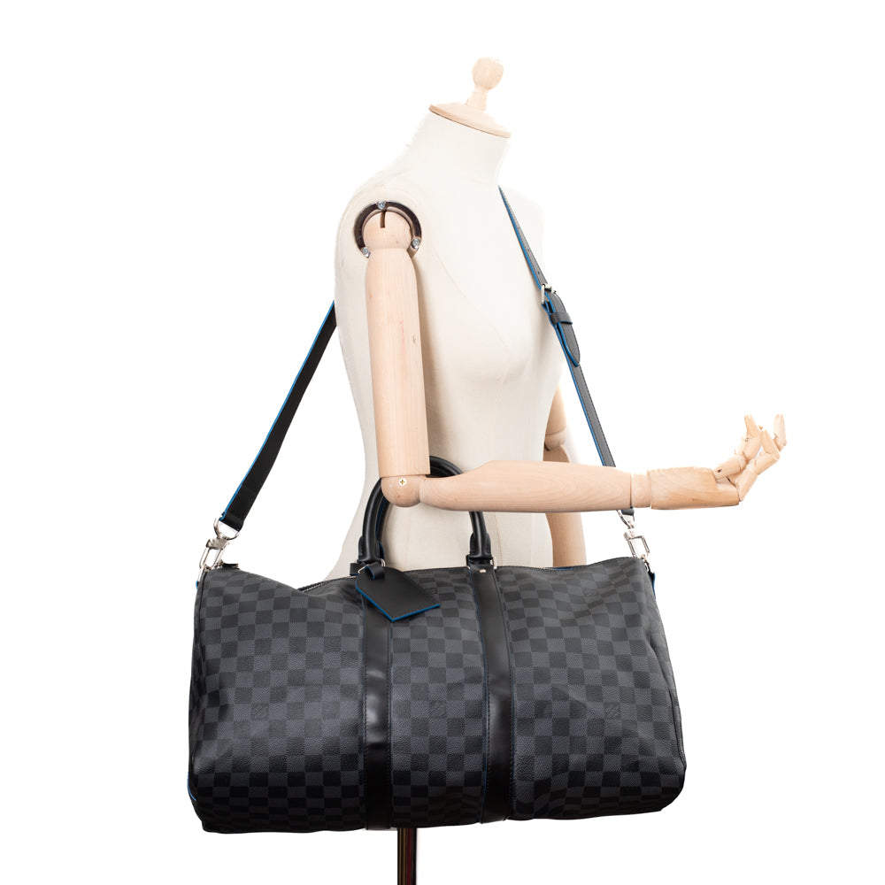 Keepall 45 en toile damier gris
