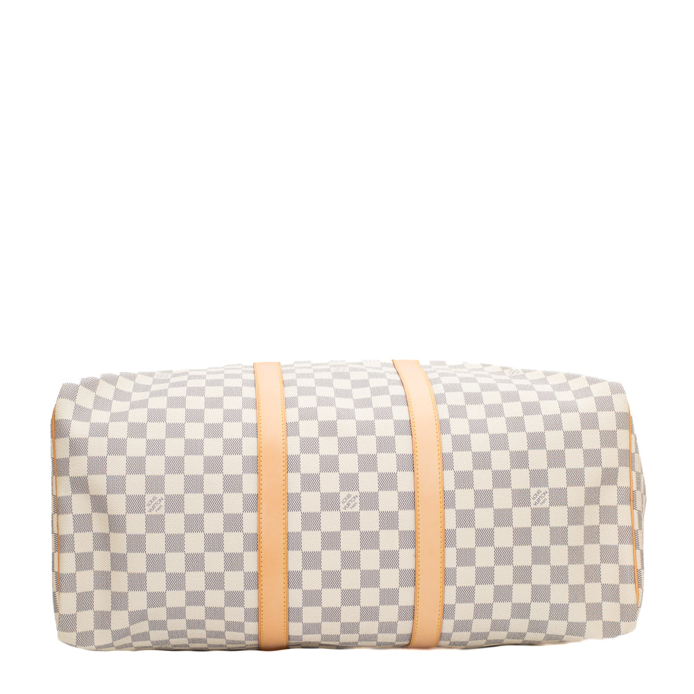 Keepall 50 Vintage en toile damier azur