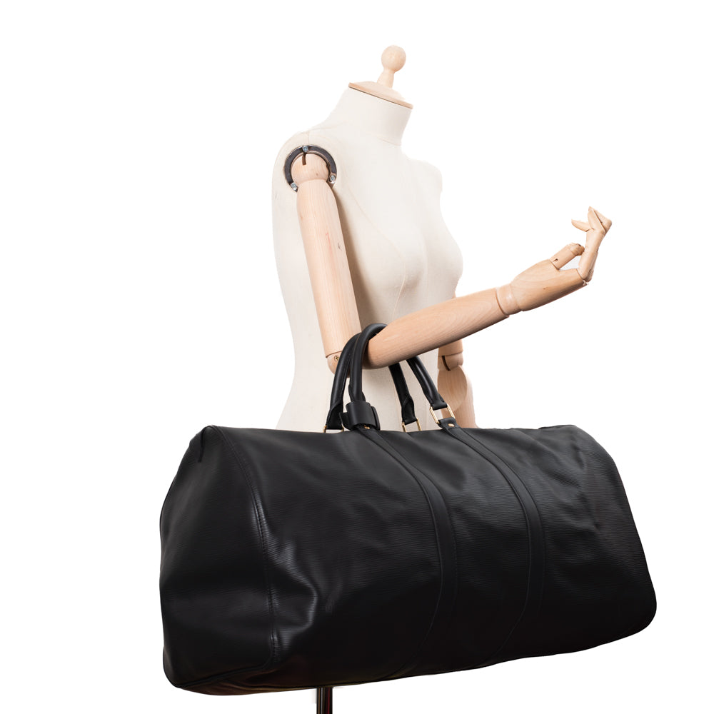Keepall 45 Vintage en cuir épi noir