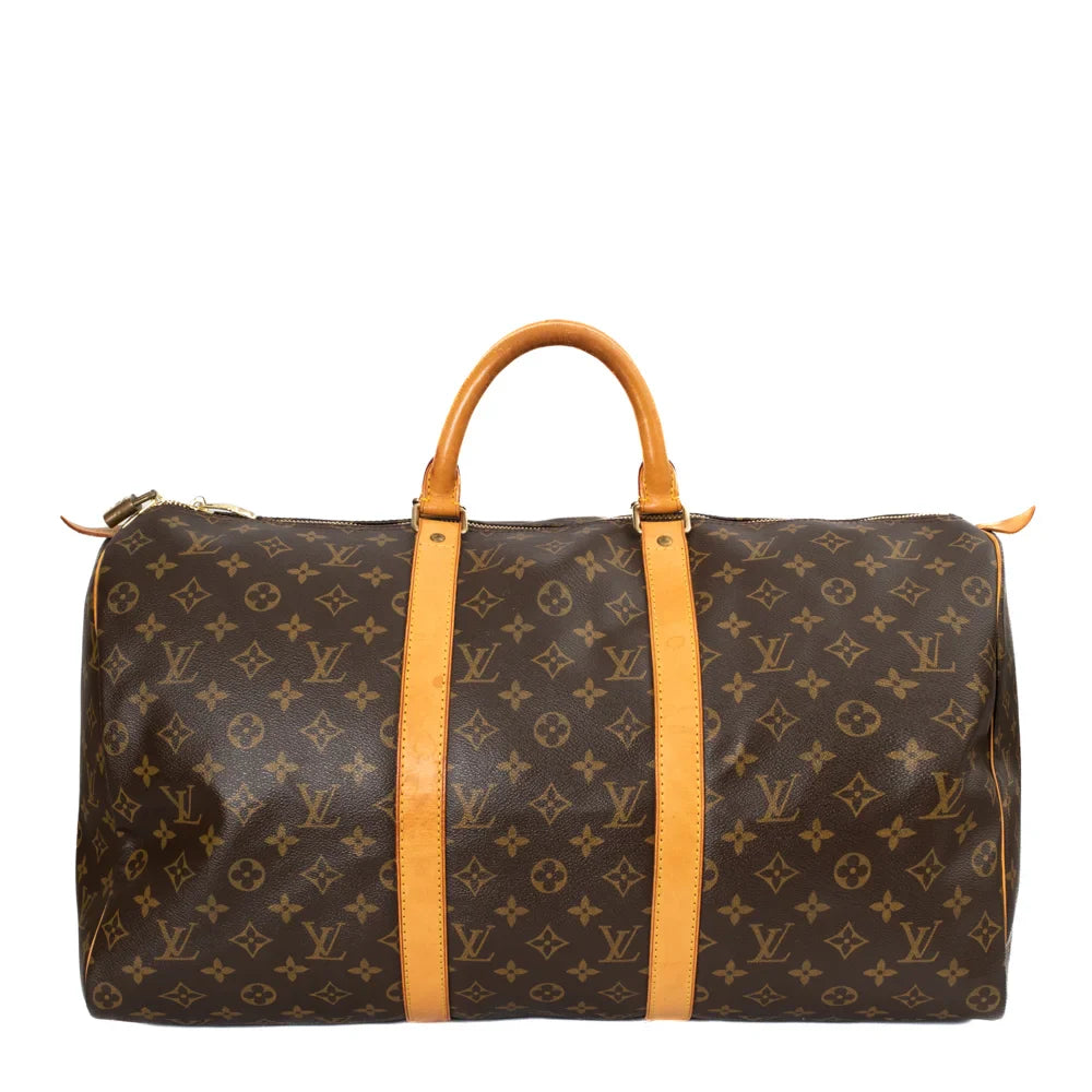 Keepall 50 Vintage en toile monogram marron