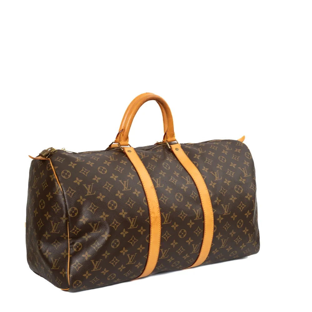 Keepall 50 Vintage en toile monogram marron