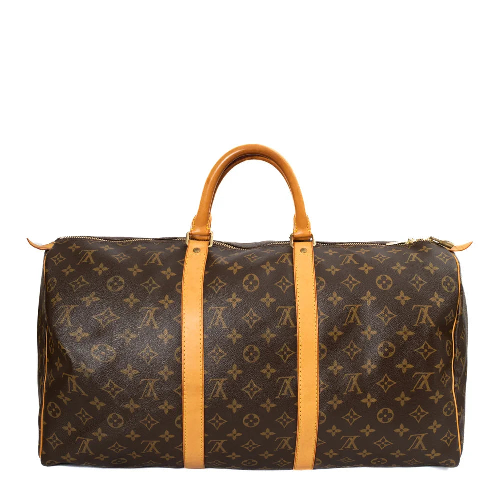 Keepall 50 Vintage en toile monogram marron