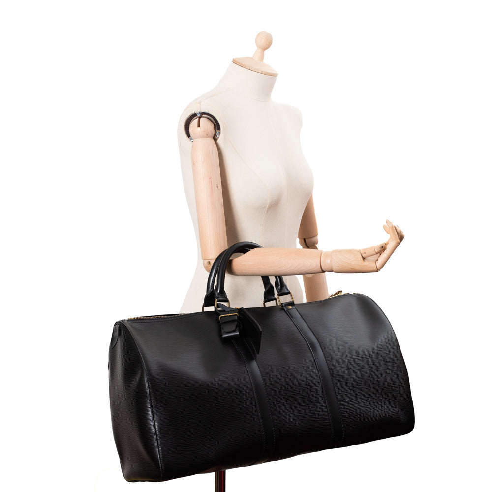 Keepall 50 Vintage en cuir épi noir