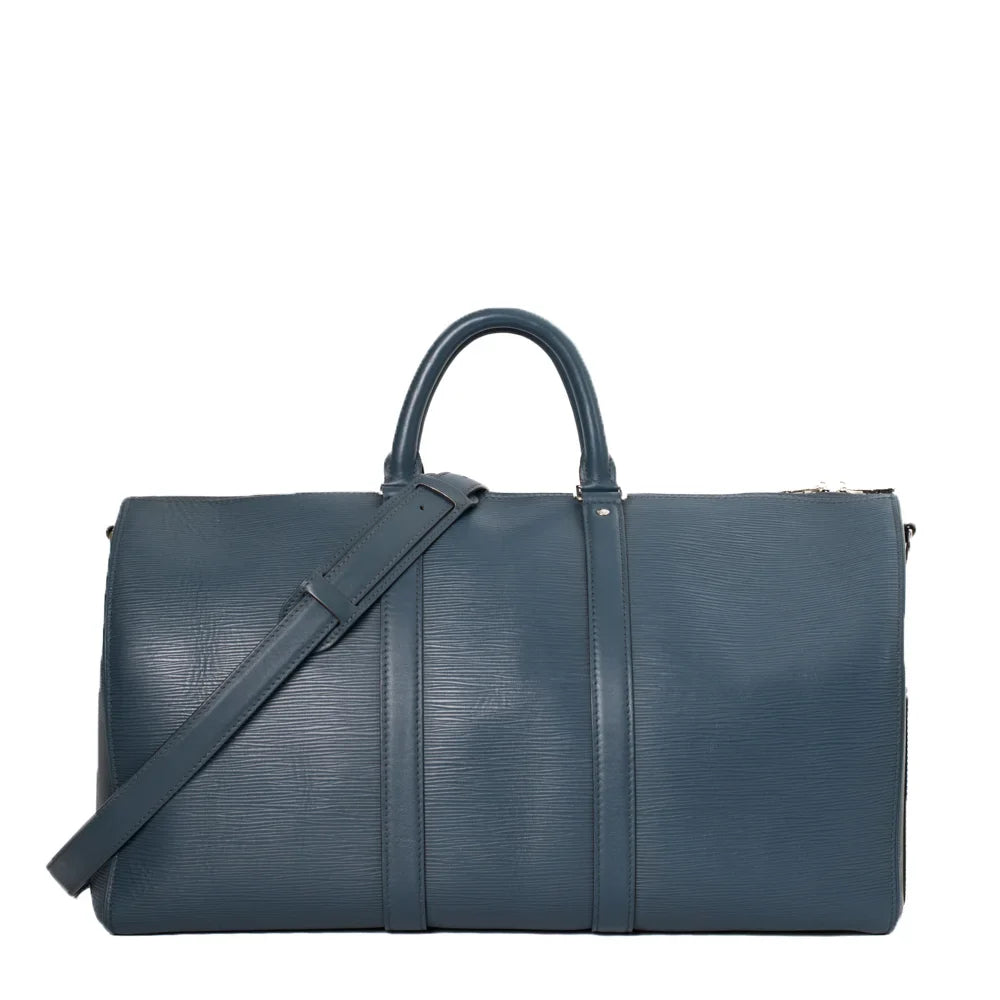 Keepall 45 en cuir bleu