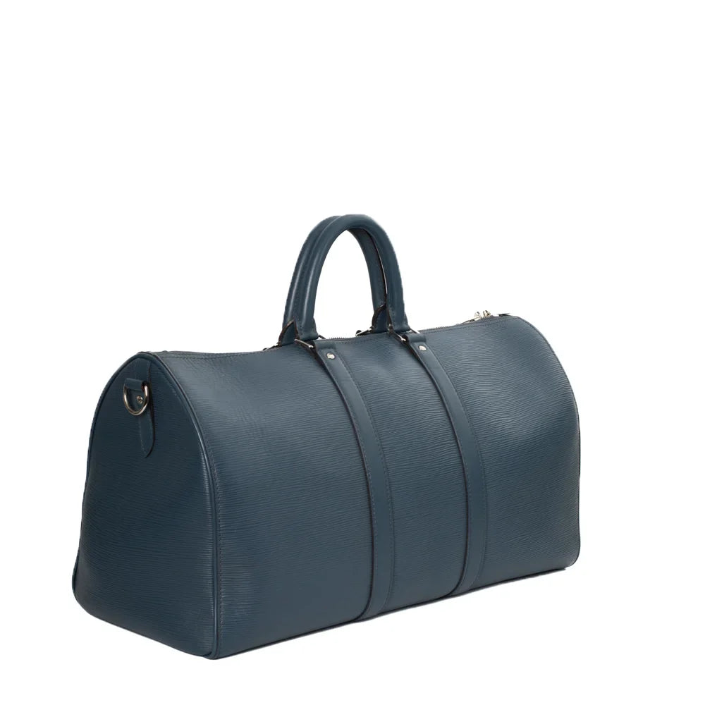 Keepall 45 en cuir bleu