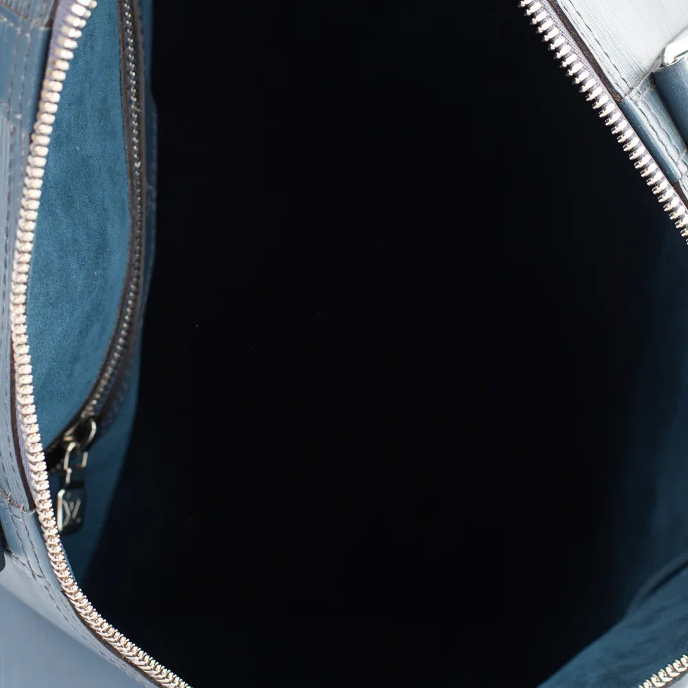 Keepall 45 en cuir bleu