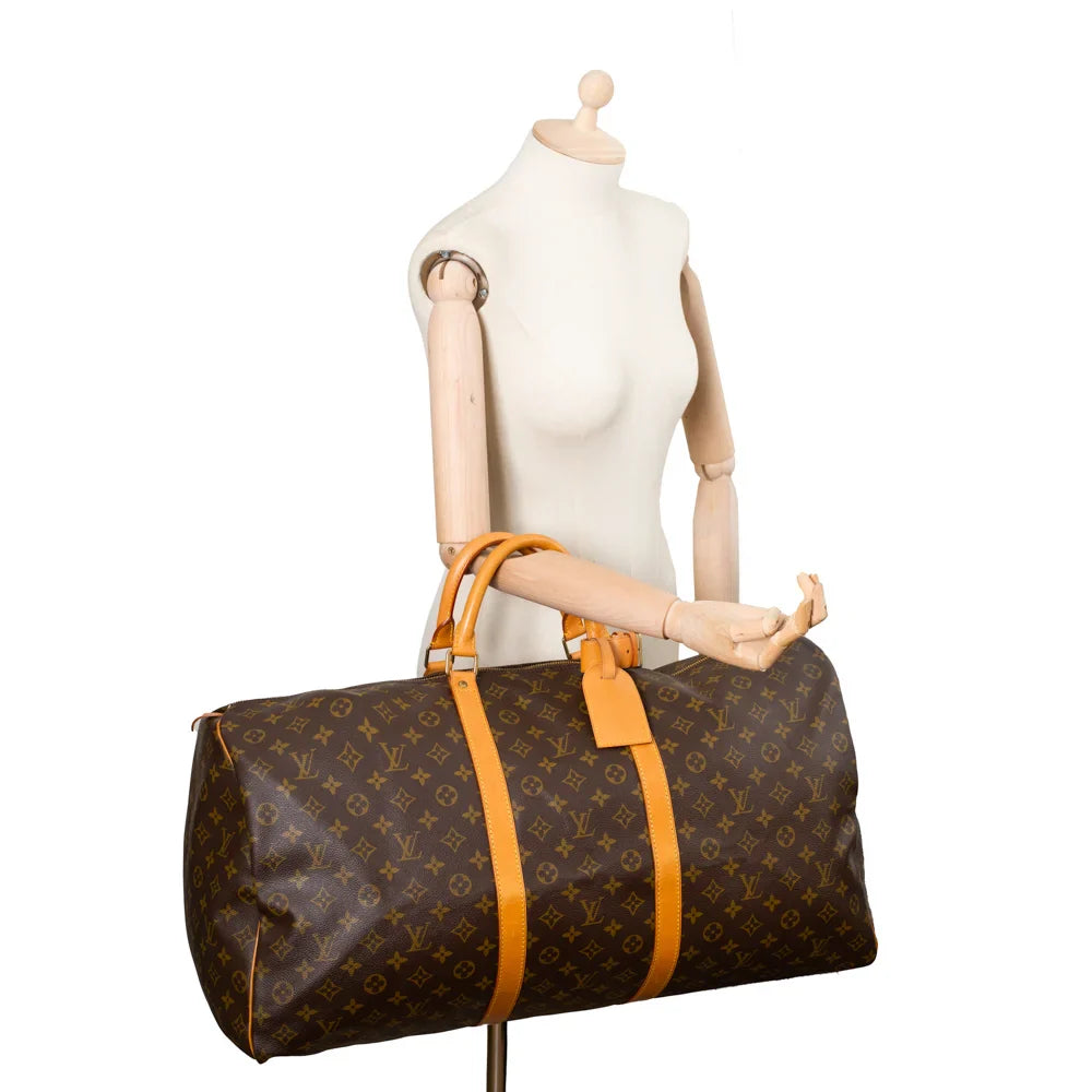 Keepall 60 Vintage en toile monogram marron