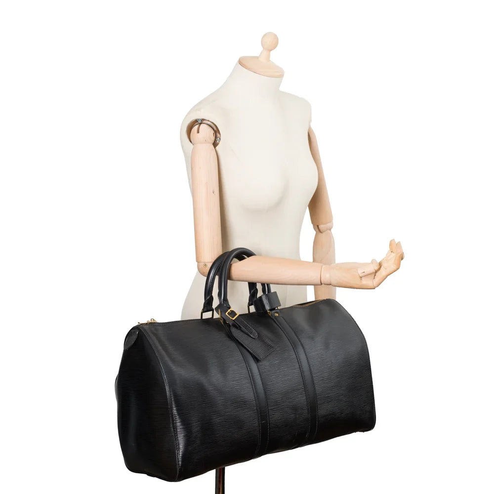 Keepall 45 Vintage en cuir épi noir