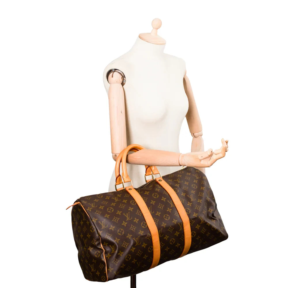 Keepall 60 Vintage en toile monogram marron
