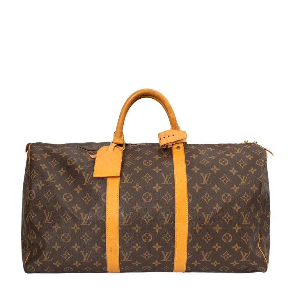 Keepall 50 Vintage en toile monogram marron
