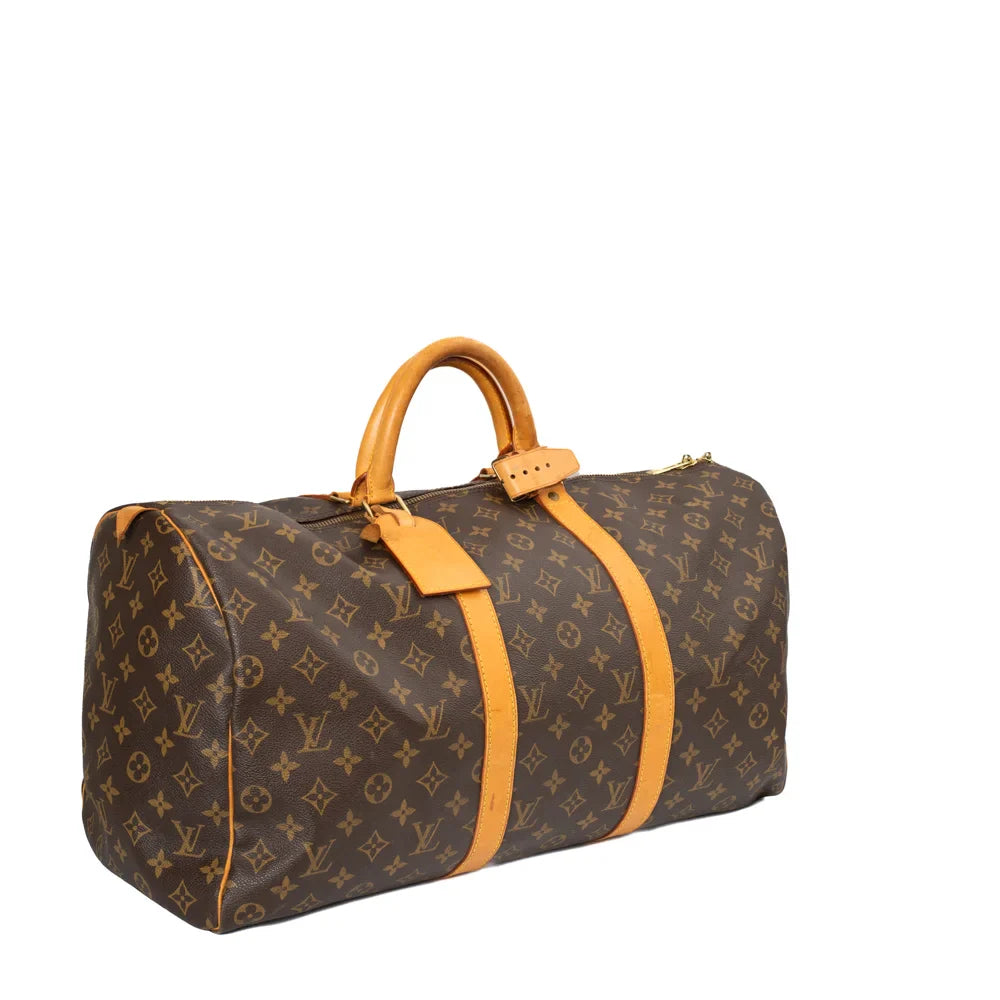Keepall 50 Vintage en toile monogram marron