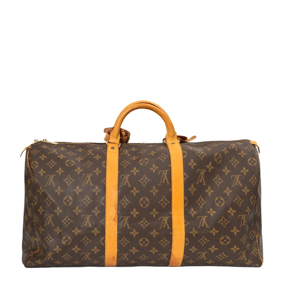 Keepall 50 Vintage en toile monogram marron