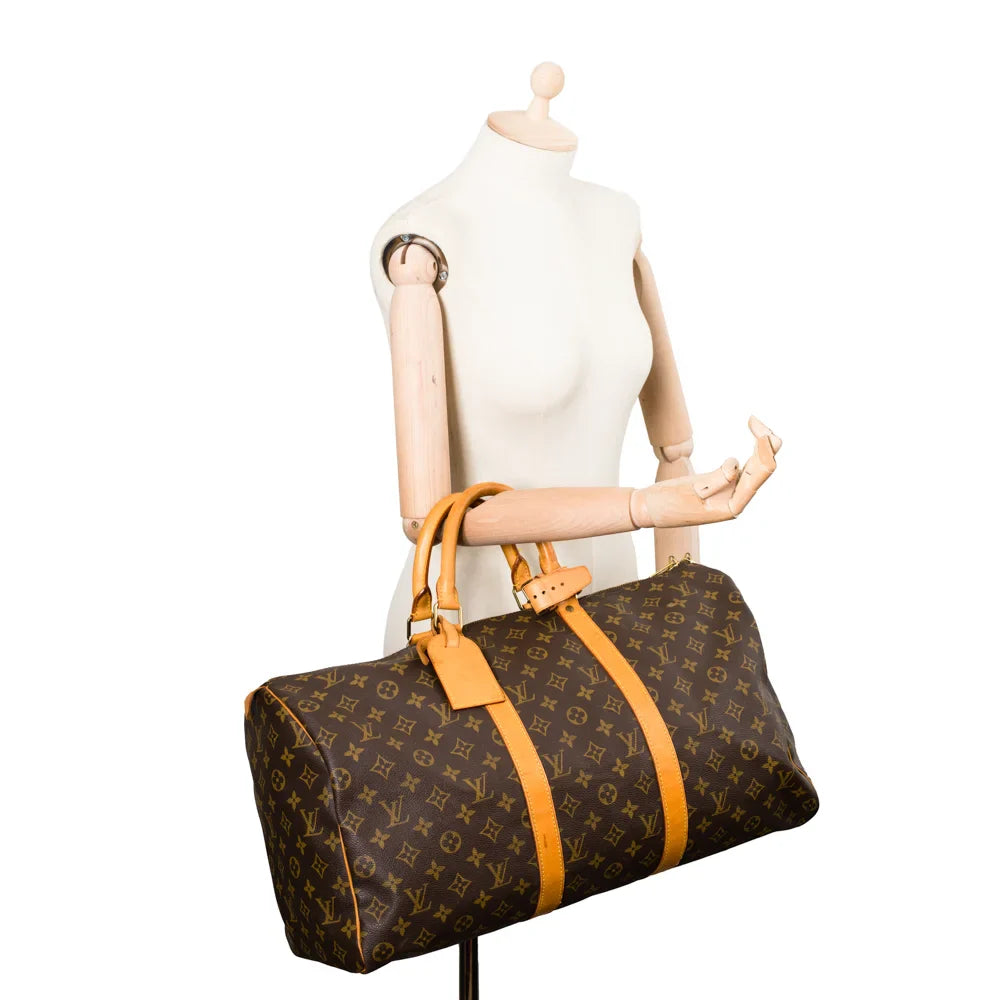 Keepall 50 Vintage en toile monogram marron