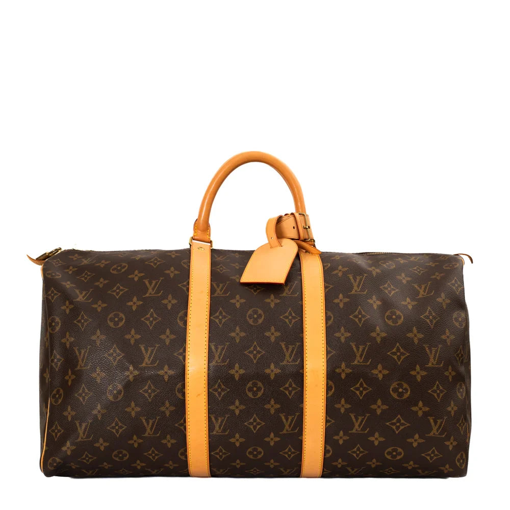 Keepall 50 Vintage en toile monogram marron