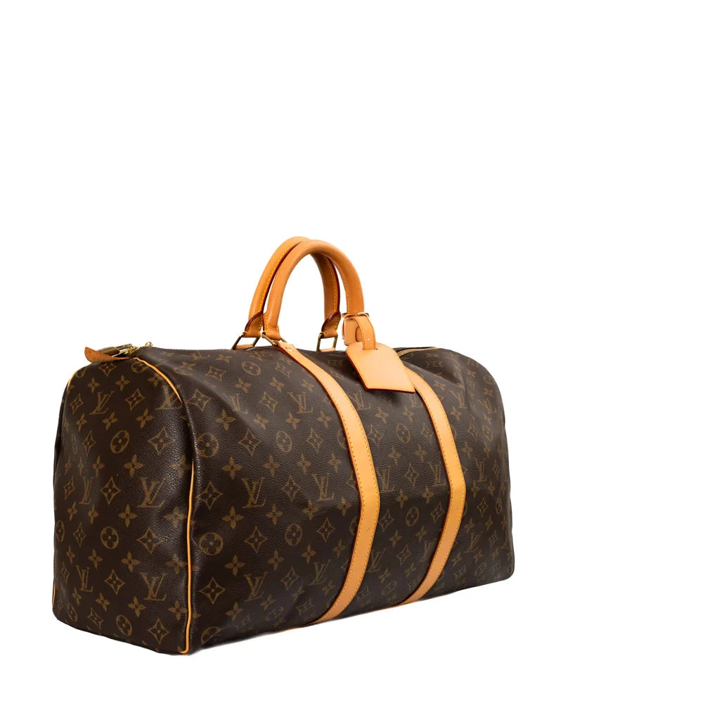 Keepall 50 Vintage en toile monogram marron