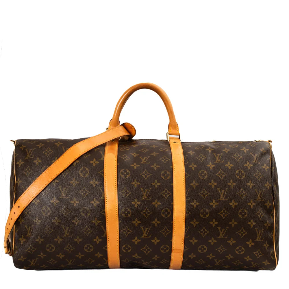 Keepall 55 Vintage en toile monogram marron